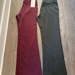 Lululemon Ribbed High-Waist Flare Pants in Green